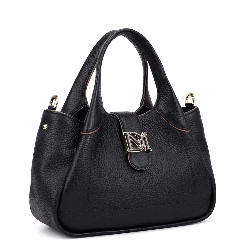 Da Milano Small Wax Leather Satchel - Black